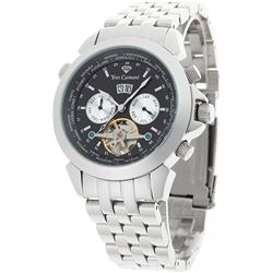 NEW YVES CAMANI WORLD TIMER SILVER DIAL AUTOMATIC