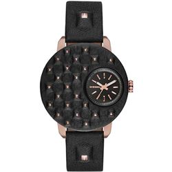 NEW DIESEL BIKER 42MM BLACK LEATHER STRAP MSRP$439