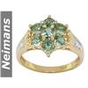 Vintage 3.75 ct Green Amethyst & Diamond Ring 14kt Gold