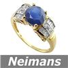 Image 1 : Neimans Certified .50 ct Blue Diamond Cocktail Ring 14k
