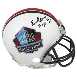 EARL CAMPBELL HOUSTON OILERS "HOF 91" SIGNED HALL Of FAME LOGO REP MINI HELMET (BECKETT COA)