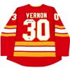 Image 1 : MIKE VERNON AUTOGRAPHED CALGARY FLAMES REPLICA JERSEY W/COA