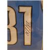 Image 2 : CALVIN JOHNSON SIGNED 30X36 FRAMED LION JERSEY DISPLAY (JSA COA)