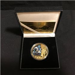 BATMAN 80 YEARS OF BATMAN DC COMICS COLORED 24KT GOLD PLATED COIN