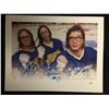 Image 1 : SLAPSHOTS' HANSON BROTHERS TRIPLE SIGNED 8X10 (JSA CERTIFIED)