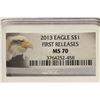 Image 3 : 2013 AMERICAN SILVER EAGLE NGC MS70 1ST RELEASES