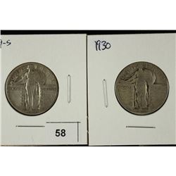 1929-S & 1930 STANDING LIBERTY QUARTERS