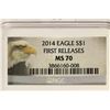 Image 3 : 2014 AMERICAN SILVER EAGLE NGC MS70