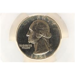 1951 WASHINGTON SILVER QUARTER PCGS PR66
