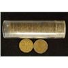 Image 1 : SOLID DATE ROLL OF 40-1943 CANADA TOMBAC 5 CENTS