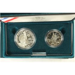 1992 COLUMBUS QUINCENTENARY 2 COIN PROOF SET