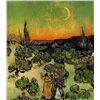 Van Gogh - Landscape With Couple Walking And Crescent Moon