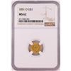 1851-O T-1 $1 Gold Dollar Coin NGC MS62