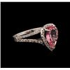 Image 1 : 1.45 ctw Pink Tourmaline and Diamond Ring - 14KT White Gold