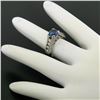 Image 8 : 14k White Gold 2.50 ctw FINE Tanzanite Solitaire Round Diamond Open Milgrain Rin