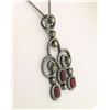 Image 2 : 18k Black Gold 4.39 ctw Rose Diamond & Blood Ruby Necklace