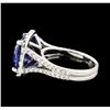 Image 3 : 5.90 ctw Tanzanite and Diamond Ring - 14KT White Gold