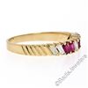 Image 3 : Vintage 18kt Yellow Gold 0.75 ctw Baguette Diamond and Ruby Band Ring