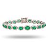 Image 1 : 7.50 ctw Emerald and 2.42 ctw Diamond 18K White Gold Bracelet