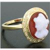 Image 2 : Vintage 14kt Yellow Gold Carved Shell Cameo Ring w/ Detailed Border