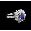 Image 1 : 14KT White Gold 1.14 ctw Tanzanite and Diamond Ring