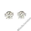 Image 2 : New Classic 14kt White Gold 0.75 ctw Round Brilliant Diamond Stud Earrings