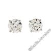 Image 3 : New Classic 14kt White Gold 0.75 ctw Round Brilliant Diamond Stud Earrings