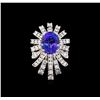 Image 2 : 5.73 ctw Tanzanite and Diamond Ring - 14KT White Gold