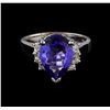 Image 2 : 4.47 ctw Tanzanite and Diamond Ring - 14KT White Gold