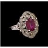 Image 1 : GIA Cert 2.53 ctw Ruby and Diamond Ring - 14KT White Gold