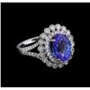 18KT White Gold 3.95 ctw Tanzanite and Diamond Ring