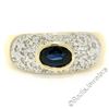 Image 1 : 14kt Yellow Gold 0.85 ctw Oval Sapphire and Round Diamond Band Ring