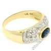 Image 8 : 14kt Yellow Gold 0.85 ctw Oval Sapphire and Round Diamond Band Ring