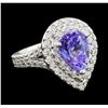 Image 1 : 2.70 ctw Tanzanite and Diamond Ring - 14KT White Gold