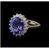 Image 1 : 5.18 ctw Tanzanite and Diamond Ring - 14KT White Gold