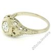 Image 5 : Antique Art Deco 18kt White Gold 0.42 ctw European Diamond Filigree Ring