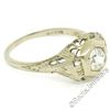 Image 6 : Antique Art Deco 18kt White Gold 0.42 ctw European Diamond Filigree Ring