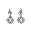 Image 5 : 7.80 ctw Emerald And Diamond Ring And Earrings - 14KT White Gold