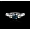 Image 2 : 14KT White Gold 1.01 ctw Blue Diamond Ring