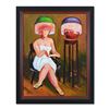 Image 1 : Cai, "Day Spa" Framed Original Acrylic Painting on Canvas, Hand Signed with Lett