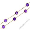 Image 2 : 14kt Yellow Gold 5.25 ctw Bezel Set Amethyst by the Yard Cable Link Chain Bracel