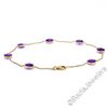 Image 3 : 14kt Yellow Gold 5.25 ctw Bezel Set Amethyst by the Yard Cable Link Chain Bracel