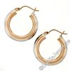 Image 4 : New 14kt Rose & White Gold Triple Puffed Tube Round Hoop Earrings