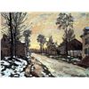 Image 1 : Claude Monet - Road to Louveciennes, Melting Snow Children, Sunset