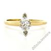 Image 2 : 18kt Yellow and White Gold 0.38 ctw Marquise Cut Diamond Solitaire Engagement Ri