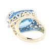 Image 3 : 20.85 ctw Blue Topaz And Diamond Ring - 14KT Yellow Gold