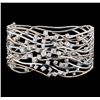 1.45 ctw Diamond Bangle Bracelet - 14KT Rose and White Gold
