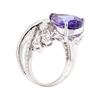 Image 4 : 4.72 ctw Tanzanite and Diamond Ring - 14KT White Gold