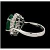 Image 3 : 4.60 ctw Emerald and Diamond Ring - 14KT White Gold