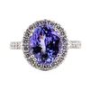 Image 1 : 4.46 ctw Tanzanite and Diamond Ring - Platinum